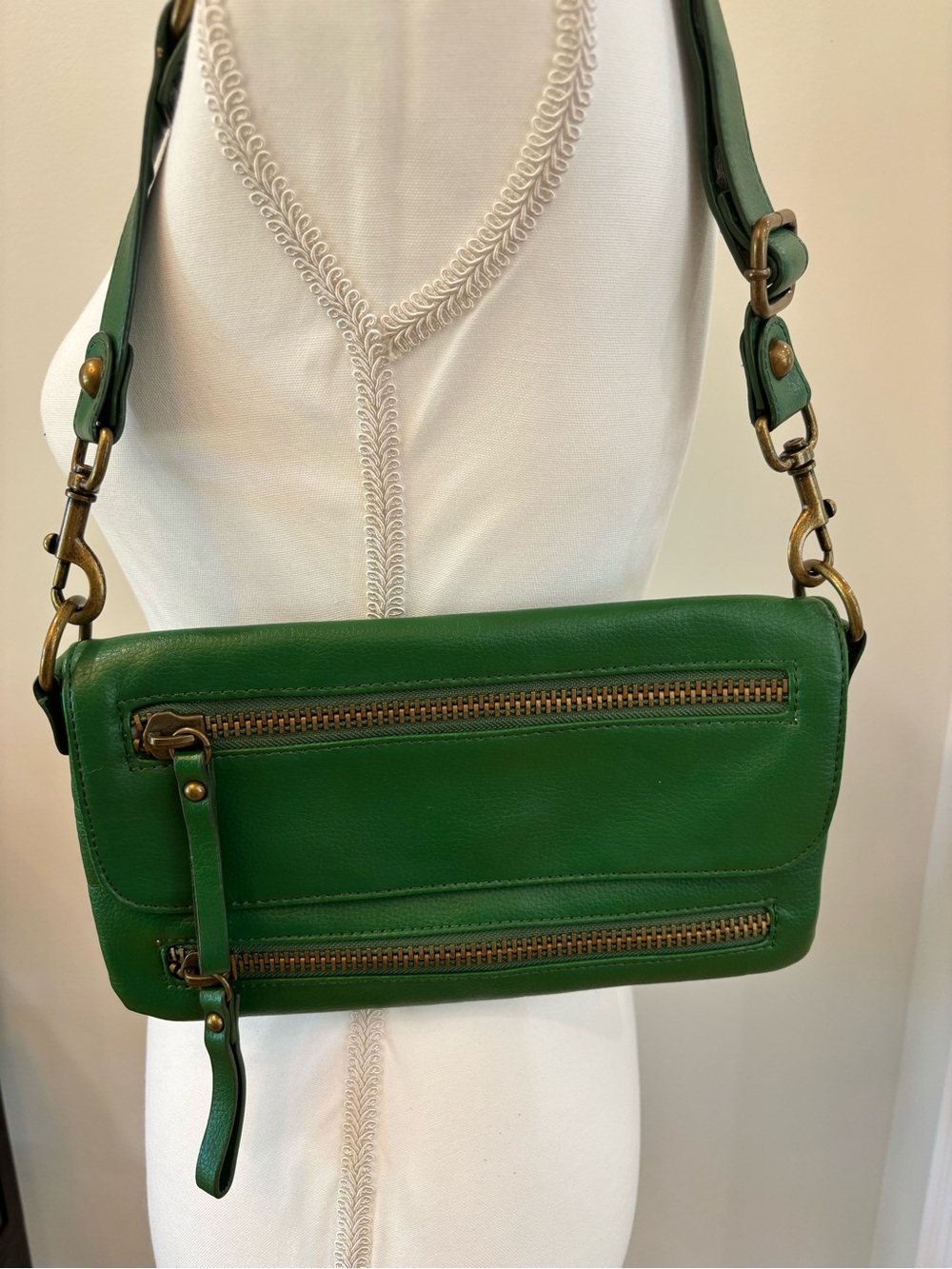 Hollywood Intuition by Jaye Hersh Green Faux Leather Shoulder Bag